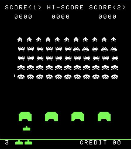 Space Invaders, as PRISM draws it